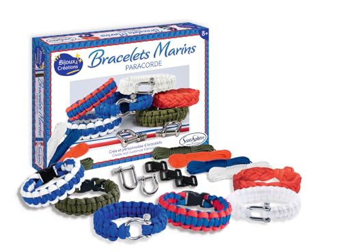 Sentosphère - Marins Paracord Armbänder - Kreatives Set für Kinder ab 8 Jahren - Erstellt 6 elegante maritime Armbänder mit Paracord und Metallverschlüssen - 80000 Sentosphère - Marins Paracord Armbänder - Kreatives Set für Kinder ab 8 Jahren - Erstellt 6 elegante maritime Armbänder mit Paracord und Metallverschlüssen - 80000 von Sentosphere