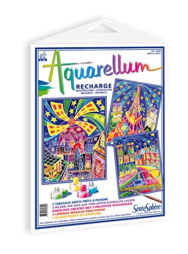 Sentosphère - Nachfüllpack Aquarellum – Paris by Night – Nachfüllkarten Aquarellum – Malset – Magische Aquarellfarbe – ab 8 Jahren – hergestellt in Frankreich von Sentosphere