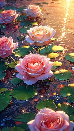 Diamond Painting Groß XXL 70x150cm Runder Steine,Teichblumen Sonnenlicht 5D Diamant Painting Set Für Erwachsene DIY Kristall Strass Stickerei Set für Wohnzimmer Dekoration Diamond Painting Groß XXL 70x150cm Runder Steine,Teichblumen Sonnenlicht 5D Diamant Painting Set Für Erwachsene DIY Kristall Strass Stickerei Set für Wohnzimmer Dekoration von Senyanr