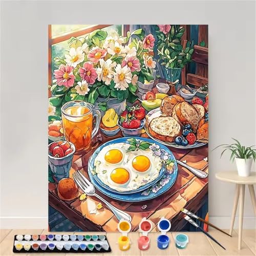 Malen Nach Zahlen Erwachsene Ohne Rahmen,Frühstücksessen malen nach zahlen Set mit Pinseln und Acrylpigment,Paint by Numbers DIY Handgemalt Ölgemälde Leinwand kits für Home Décor 30x40cm Malen Nach Zahlen Erwachsene Ohne Rahmen,Frühstücksessen malen nach zahlen Set mit Pinseln und Acrylpigment,Paint by Numbers DIY Handgemalt Ölgemälde Leinwand kits für Home Décor 30x40cm von Senyanr