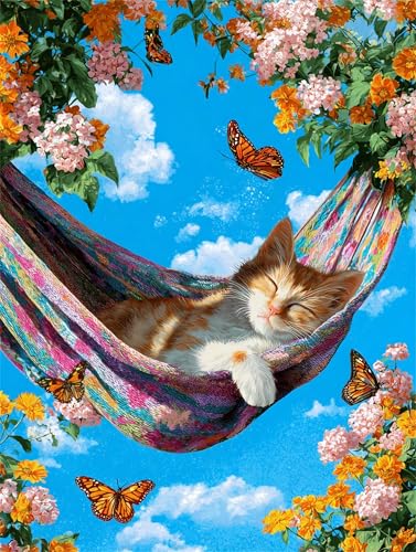 Malen Nach Zahlen Erwachsene mit Rahmen,Hängematte Katze malen nach zahlen Set mit Pinseln und Acrylpigment,Paint by Numbers DIY Handgemalt Ölgemälde Leinwand kits für Home Décor 50x65cm Malen Nach Zahlen Erwachsene mit Rahmen,Hängematte Katze malen nach zahlen Set mit Pinseln und Acrylpigment,Paint by Numbers DIY Handgemalt Ölgemälde Leinwand kits für Home Décor 50x65cm von Senyanr