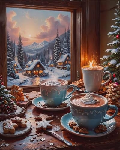 Malen Nach Zahlen Erwachsene mit Rahmen,Winterkaffee malen nach zahlen Set mit Pinseln und Acrylpigment,Paint by Numbers DIY Handgemalt Ölgemälde Leinwand kits für Home Décor 30x40cm Malen Nach Zahlen Erwachsene mit Rahmen,Winterkaffee malen nach zahlen Set mit Pinseln und Acrylpigment,Paint by Numbers DIY Handgemalt Ölgemälde Leinwand kits für Home Décor 30x40cm von Senyanr