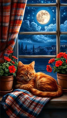 Senyanr 40x90cm Diamond Painting Erwachsene Moon City Katze,DIY Round Vollbohrer diamond painting groß Mosaik Diamant Kunst Stickerei Kreuzstich Bilder,Geschenk Wanddekoration Senyanr 40x90cm Diamond Painting Erwachsene Moon City Katze,DIY Round Vollbohrer diamond painting groß Mosaik Diamant Kunst Stickerei Kreuzstich Bilder,Geschenk Wanddekoration von Senyanr