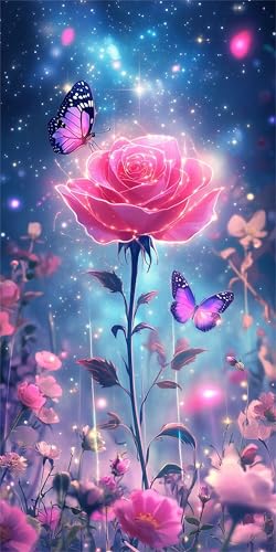 Senyanr 5D Rosen-Schmetterlings-Nacht Diamond Painting Eckige Steine 60x130cm,Diamond Painting Set für Erwachsene Anfänger Strass Stickerei Diamant Painting Bilder Crystal Art Bastelset Senyanr 5D Rosen-Schmetterlings-Nacht Diamond Painting Eckige Steine 60x130cm,Diamond Painting Set für Erwachsene Anfänger Strass Stickerei Diamant Painting Bilder Crystal Art Bastelset von Senyanr