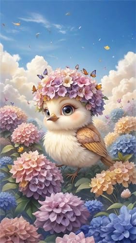 Senyanr 5D Wolke Schöne Vögel Diamond Painting Eckige Steine 40x90cm,Diamond Painting Set für Erwachsene Anfänger Strass Stickerei Diamant Painting Bilder Crystal Art Bastelset von Senyanr