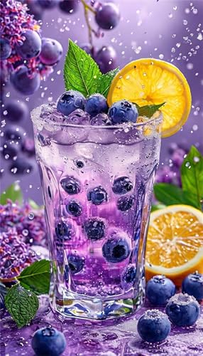Senyanr 80x170cm Diamond Painting Erwachsene Blaubeer-Getränk,DIY Square Vollbohrer diamond painting groß Mosaik Diamant Kunst Stickerei Kreuzstich Bilder,Geschenk Wanddekoration von Senyanr