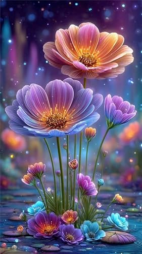Senyanr 90x190cm Diamond Painting Erwachsene Fantasie-Blume,DIY Round Vollbohrer diamond painting groß Mosaik Diamant Kunst Stickerei Kreuzstich Bilder,Geschenk Wanddekoration von Senyanr