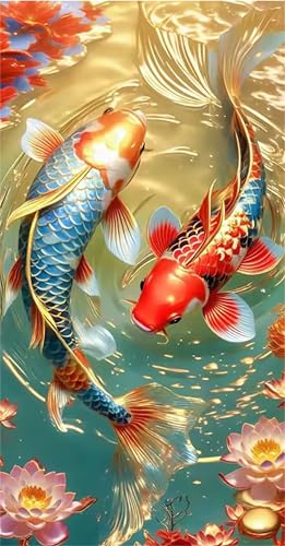 Senyanr Diamond Painting Groß XXL 50x110cm Eckige Steine,Retro-Koi 5D Diamant Painting Set Für Erwachsene DIY Kristall Strass Stickerei Set für Wohnzimmer Dekoration Senyanr Diamond Painting Groß XXL 50x110cm Eckige Steine,Retro-Koi 5D Diamant Painting Set Für Erwachsene DIY Kristall Strass Stickerei Set für Wohnzimmer Dekoration von Senyanr