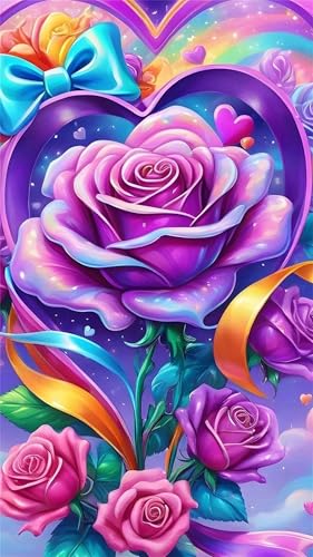 Senyanr Diamond Painting Groß XXL 60x130cm Eckige Steine,Lila Rose 5D Diamant Painting Set Für Erwachsene DIY Kristall Strass Stickerei Set für Wohnzimmer Dekoration Senyanr Diamond Painting Groß XXL 60x130cm Eckige Steine,Lila Rose 5D Diamant Painting Set Für Erwachsene DIY Kristall Strass Stickerei Set für Wohnzimmer Dekoration von Senyanr