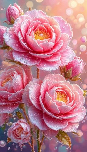 Senyanr Diamond Painting Groß XXL 60x130cm Runder Steine,Rosa Pfingstrose 5D Diamant Painting Set Für Erwachsene DIY Kristall Strass Stickerei Set für Wohnzimmer Dekoration Senyanr Diamond Painting Groß XXL 60x130cm Runder Steine,Rosa Pfingstrose 5D Diamant Painting Set Für Erwachsene DIY Kristall Strass Stickerei Set für Wohnzimmer Dekoration von Senyanr