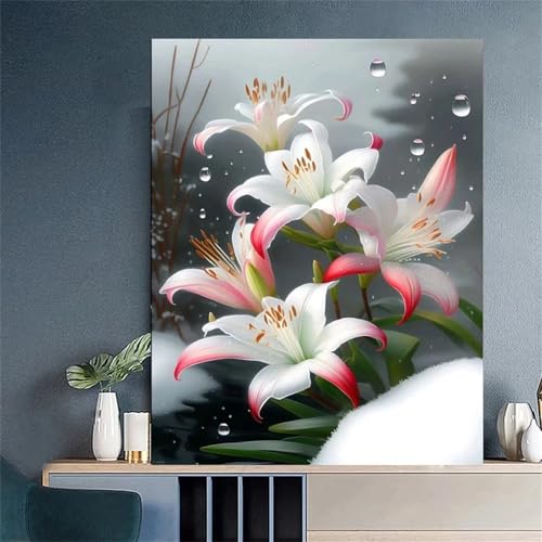 Senyanr Diamond Painting weiße Lilie 5D Diamond Painting Erwachsene DIY Diamant Painting Bilder Rund Vollbohr Crystal Strass Stickerei Kunsthandwerk für Home Wand Dekoration - 60x90 cm Senyanr Diamond Painting weiße Lilie 5D Diamond Painting Erwachsene DIY Diamant Painting Bilder Rund Vollbohr Crystal Strass Stickerei Kunsthandwerk für Home Wand Dekoration - 60x90 cm von Senyanr
