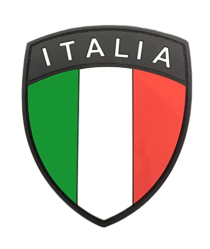 Scudetto Patch 3D, italienische Flagge, dreifarbig, PVC, 7 x 6 cm, Patch Italien von SenzaMa