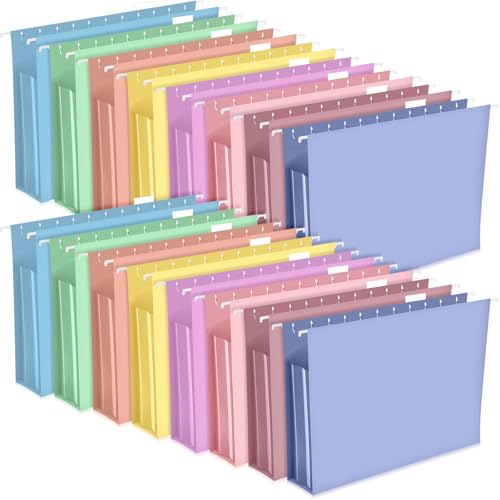 Sepamoon Hängeregistraturmappen, extra Kapazität, Aktenordner, Briefgröße für Aktenschrank, erweiterbar, verstärkte Farbe, Hänge-Organizer, Macaron-Farbe, 40 Stück Sepamoon Hängeregistraturmappen, extra Kapazität, Aktenordner, Briefgröße für Aktenschrank, erweiterbar, verstärkte Farbe, Hänge-Organizer, Macaron-Farbe, 40 Stück von Sepamoon