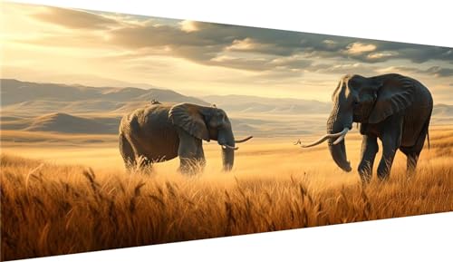 5D Diamant Painting Bilder Elefant, Diamant Painting Tier Diamond Painting Set, Diamond Painting XXL 50x100cm, Diamant Malerei Stickerei Bastelset Erwachsene Mosaik Diamond Art, für Home Décor SP-869 von Sepeoha