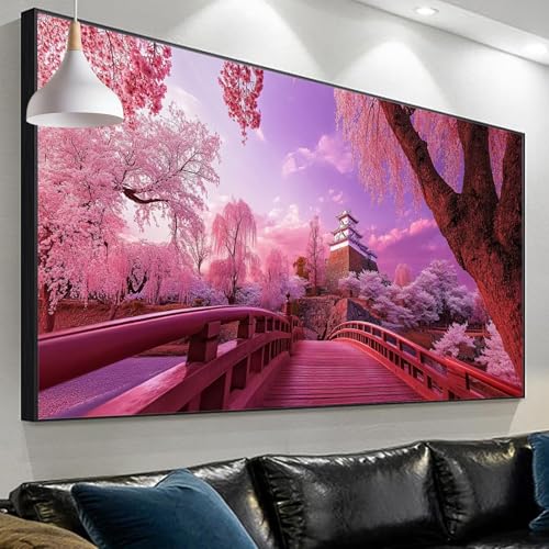 Diamond Painting Erwachsene BrüCke, Landschaft Diamond Painting xxl 90x30cm/11.8x35.4in, DIY Diamonds Paintings, Malen nach Zahlen Diamond Painting Set for Home Wall Decor, Geschenke für Männer SP-256 von Sepeoha