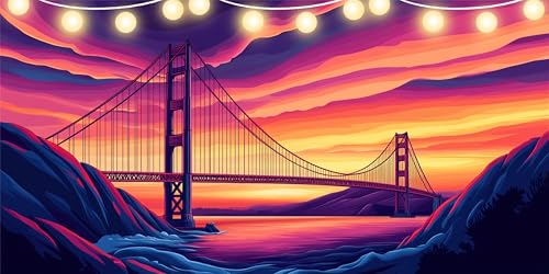 Diamond Painting Erwachsene Brücke Diamond Painting Kinder Architektur Full DIY Diamant Paintings Bilder, Mosaikherstellung Bastelset Malen Nach Zahlen für Dekoration Schlafzimmer 55x110cm FD-8195 von Sepeoha