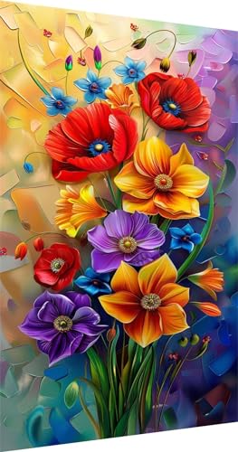Diamond Painting Farbe, Diamond Painting Erwachsene, 5D Diamond Painting Set, Blume Diamant Painting Bilder, Malerei Malen Nach Zahlen Full Drill Diamant kunst,Wohnzimmer Wand Décor 20x40cm SP-199 von Sepeoha