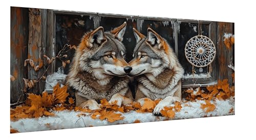 Diamond Painting Wolf Diamond Painting Erwachsene Traumfänger Diamant Paintings Erwachsene Groß 50x100cm, Diamant Malerei Art Kits, Cross Stitch Stickerei Kunsthandwerk für Wanddeko Wohnzimmer FD-5044 von Sepeoha