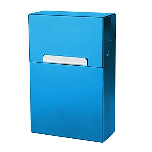 Zigarettenbox Alu Box leicht robust aus Aluminium für Standard 85mm King Size Zigaretten Zigarettenetui Zigarettenschachtel Deckel mit Magnetverschluss (Blau) von Sepilo