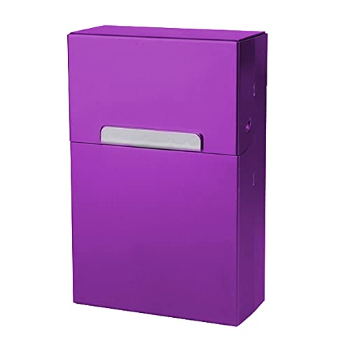 Zigarettenbox Alu Box leicht robust aus Aluminium für Standard 85mm King Size Zigaretten Zigarettenetui Zigarettenschachtel Deckel mit Magnetverschluss (Lila) von Sepilo