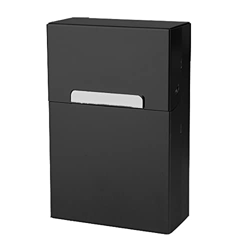Zigarettenbox Alu Box leicht robust aus Aluminium für Standard 85mm King Size Zigaretten Zigarettenetui Zigarettenschachtel Deckel mit Magnetverschluss (Schwarz) von Sepilo