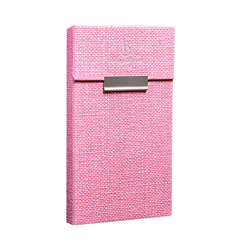 Zigarettenetui für ca. 18 Slim 100's Zigaretten Box praktisch mit verdecktem Magnetverschluss Zigarettenbox Etui flach stylish Adami Stefano (Napura Pink) von Sepilo