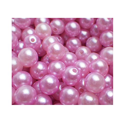 1000 nachgebildete lose Perlen Perle Bastelperlen Dekoperlen Kunstperlen Kunststoffperlen lose rosa pink mit Loch (Rosa-Pink) von Sepkina