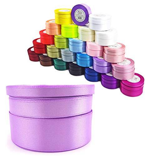 Satinband Schleifenband Dekoband Band Bastelband Geschenkband Nähband Zierband Satin Lila Flieder (Flieder, 12) von Sepkina