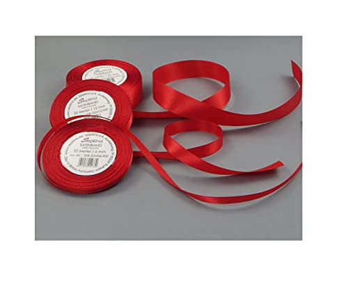 Sepkina Satinband Schleifenband Dekoband Band Bastelband Geschenkband Nähband Zierband Satin Rot (6 mm) von Sepkina