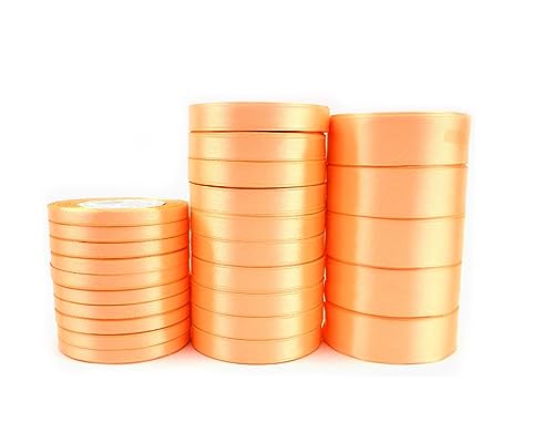 Sepkina Sparpaket Set 25 Rollen 6 12 und 25 mm Satinband Schleifenband Dekoband Band Bastelband Geschenkband Nähband Zierband Satin Soft Orange Aprikot Sepkina Sparpaket Set 25 Rollen 6 12 und 25 mm Satinband Schleifenband Dekoband Band Bastelband Geschenkband Nähband Zierband Satin Soft Orange Aprikot von Sepkina