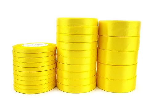 Sepkina Sparpaket Set 25 Rollen 6 12 und 25 mm Satinband Schleifenband Dekoband Band Bastelband Geschenkband Nähband Zierband Satin Sonnengelb warmes Gelb Sepkina Sparpaket Set 25 Rollen 6 12 und 25 mm Satinband Schleifenband Dekoband Band Bastelband Geschenkband Nähband Zierband Satin Sonnengelb warmes Gelb von Sepkina