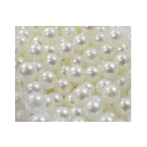 Set 2000 Kunstperlen nachgebildete lose Perlen Perle streudeko Dekoperlen Bastelperlen Basteln Kunststoffperlen ohne Loch 8mm 5mm (Weiß-43) von Sepkina