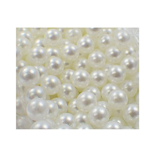 Set 2000 Kunstperlen nachgebildete lose Perlen Perle streudeko Dekoperlen Bastelperlen Basteln Kunststoffperlen ohne Loch 8mm 5mm (Weiß-43) von Sepkina