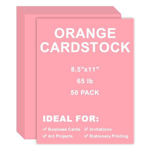 Cardstock 8,5 x 11, 50 Stück, 29,5 kg/180 g/m² dickes Kartonpapier für Kunst, Handwerk, Schreibwaren, Druck, Visitenkarten, Bürodruck (Hellrosa, 50 Stück) von Septo