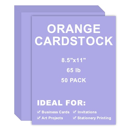 Cardstock 8,5 x 11, 50 Stück, 29,5 kg/180 g/m² dickes Kartonpapier für Kunst, Handwerk, Schreibwaren, Druck, Visitenkarten, Bürodruck (Hellviolett, 50 Stück) von Septo
