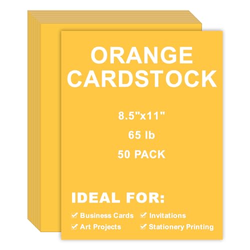 Cardstock 8,5 x 11, 50 Stück, 29,5 kg/180 g/m² dickes Kartonpapier für Kunst, Handwerk, Schreibwaren, Drucken, Visitenkarten, Bürodruck (Gelb, 50 Stück) von Septo