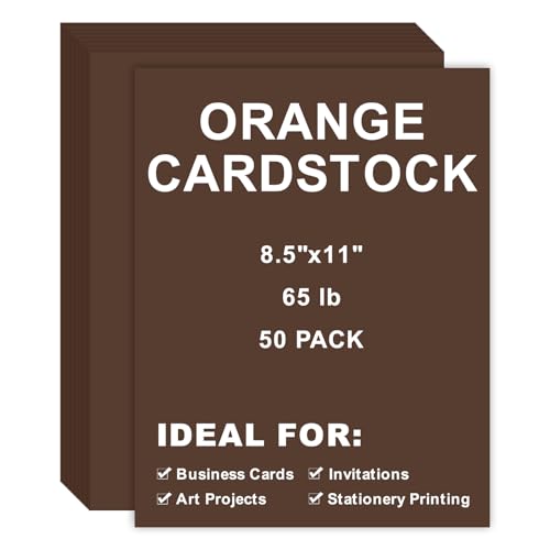 Cardstock 8,5 x 11, 50 Stück, 29,5 kg/180 g/m² dickes Kartonpapier für Kunst, Handwerk, Schreibwaren, Drucken, Visitenkarten, Bürodruck (braun, 50 Stück) von Septo