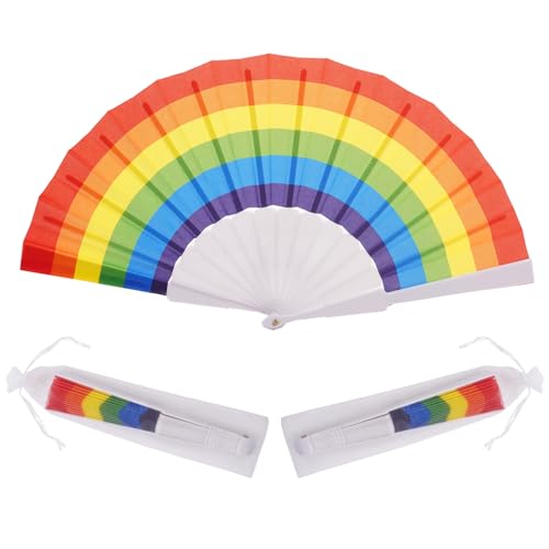 Sepwedd Faltbare Handfächer, spanischer Fächer, Tanz, chinesischer Retro-Faltfächer, Brauttanz, Requisiten, Hochzeit, Party, Gastgeschenke mit Organzabeuteln, Regenbogenfarben, 30 Stück Sepwedd Faltbare Handfächer, spanischer Fächer, Tanz, chinesischer Retro-Faltfächer, Brauttanz, Requisiten, Hochzeit, Party, Gastgeschenke mit Organzabeuteln, Regenbogenfarben, 30 Stück von Sepwedd