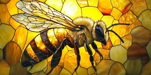 5D DIY Diamond Painting Kits for Adults, Bienen Gelb Vollbohrer Diamant Bilder mit Zubehör für Anfänger, Strass Kristall Stickerei Leinwand nach Zahlen für Kinder Erwachsene Dekorationen 40x70cm C544 von Sepwougg