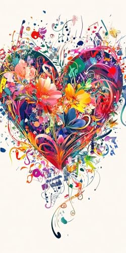 5D DIY Diamond Painting Kits for Adults, Das abstrakte Herz Vollbohrer Diamant Bilder mit Zubehör für Anfänger, Strass Kristall Stickerei Leinwand Kinder Erwachsene Dekorationen 100x130cm C131 von Sepwougg
