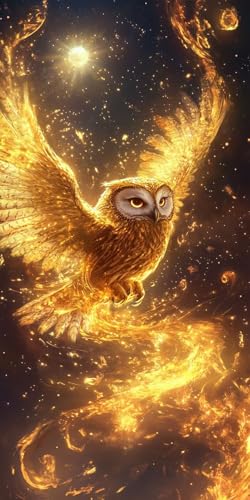 5D DIY Diamond Painting Kits for Adults, Eule Gold Vollbohrer Diamant Bilder mit Zubehör für Anfänger, Strass Kristall Stickerei Leinwand nach Zahlen für Kinder Erwachsene Dekorationen 20x30cm C496 von Sepwougg