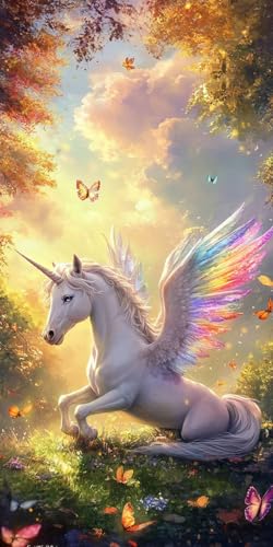 5D DIY Diamond Painting Kits for Adults, Pferdeflügel Vollbohrer Diamant Bilder mit Zubehör für Anfänger, Strass Kristall Stickerei Leinwand nach Zahlen für Kinder Erwachsene Dekorationen 30x40cm C471 von Sepwougg