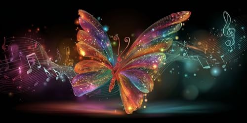 5D DIY Diamond Painting Kits for Adults, Schmetterling Musik Vollbohrer Diamant Bilder mit Zubehör für Anfänger, Strass Kristall Stickerei Leinwand Kinder Erwachsene Dekorationen 100x150cm C295 5D DIY Diamond Painting Kits for Adults, Schmetterling Musik Vollbohrer Diamant Bilder mit Zubehör für Anfänger, Strass Kristall Stickerei Leinwand Kinder Erwachsene Dekorationen 100x150cm C295 von Sepwougg