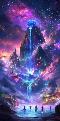 5D DIY Diamond Painting Kits for Adults, Traumberge Vollbohrer Diamant Bilder mit Zubehör für Anfänger, Strass Kristall Stickerei Leinwand nach Zahlen für Kinder Erwachsene Dekorationen 40x70cm C537 von Sepwougg