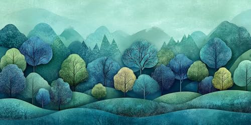 5D DIY Diamond Painting Kits for Adults, grünen Wald Vollbohrer Diamant Bilder mit Zubehör für Anfänger, Strass Kristall Stickerei Leinwand nach Zahlen für Kinder Erwachsene Dekorationen 90x120cm C468 von Sepwougg