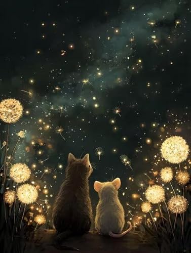 Diamond Painting Erwachsene Katze Puppet Diamant Painting Bilder Full Drill, Diamants Strass Kristall Stickerei Leinwand, Daimant Malerei Kinder Bastelset für Geschenk und Als Wanddeko 100x130cm Z-574 von Sepwougg