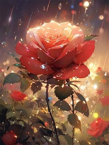 Diamond Painting Erwachsene Rosen Blumen Diamant Painting Bilder Full Drill, Diamants Strass Kristall Stickerei Leinwand, Daimant Malerei Kinder Bastelset für Geschenk und Als Wanddeko 80x110cm Z-600 von Sepwougg