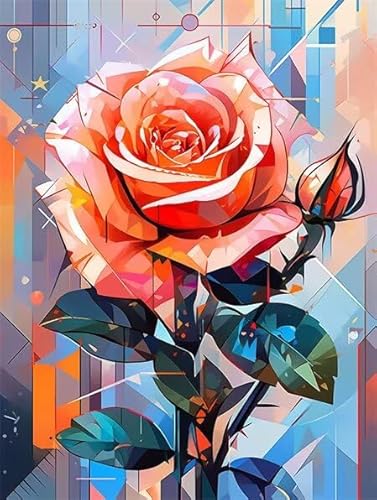 Diamond Painting Erwachsene Rosen Diamant Painting Bilder Full Drill, Diamants Strass Kristall Stickerei Leinwand, Daimant Malerei Kinder Bastelset für Geschenk und Als Wanddeko 70x90cm Z-599 von Sepwougg