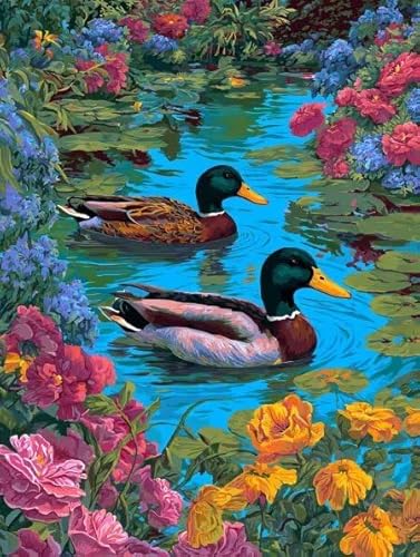 Diamond Painting Set für Erwachsene, Entenblumen Diamant Painting Bilder Kinder Anfänger, Stickerei Mosaikherstellung, 5D DIY Diamant Malerei für House Wall Dekoration, Weihnachtsgeschen 40x50cm X-891 Diamond Painting Set für Erwachsene, Entenblumen Diamant Painting Bilder Kinder Anfänger, Stickerei Mosaikherstellung, 5D DIY Diamant Malerei für House Wall Dekoration, Weihnachtsgeschen 40x50cm X-891 von Sepwougg