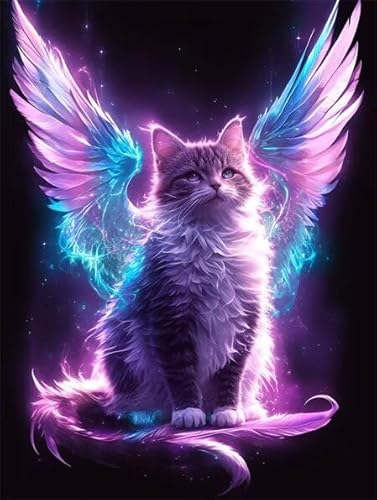 Diamond Painting Set für Erwachsene, Katze Traum Diamant Painting Bilder Kinder Anfänger, Stickerei Mosaikherstellung, 5D DIY Diamant Malerei für House Wall Dekoration, Weihnachtsgeschen 80x110cm X571 von Sepwougg